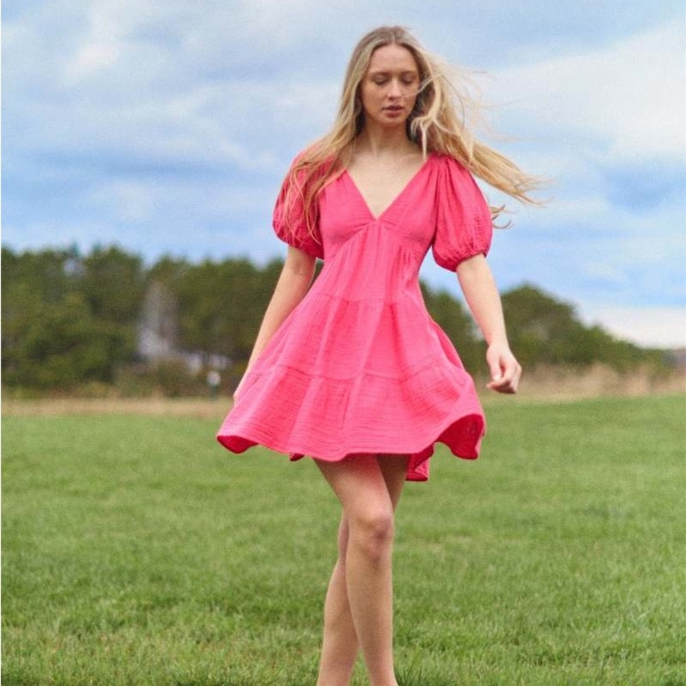 Xirena Nissa Tiered Puff Sleeve Minidress